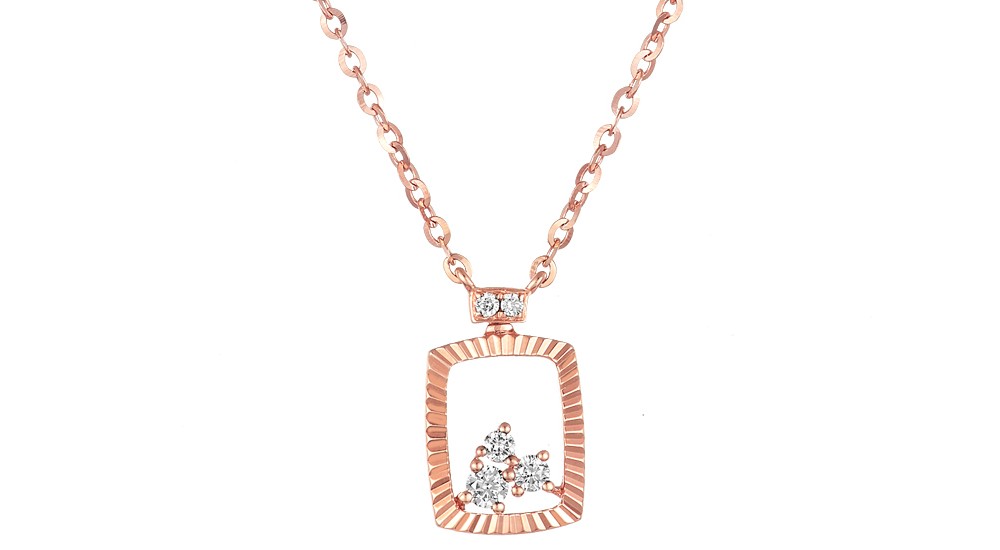 18k rose gold and diamond pendant