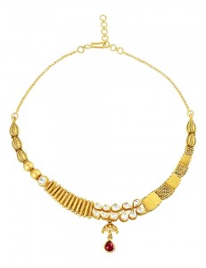 22k mixed stone gold necklace