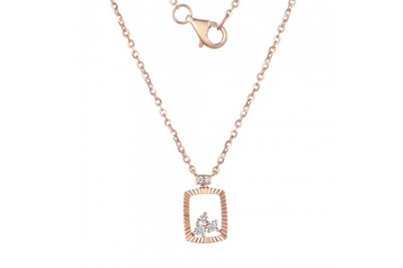 18k rose gold and diamond necklace