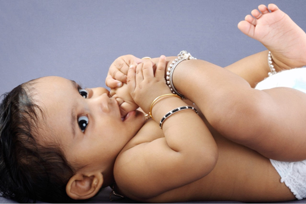 Silver Quatrefoil Baby Bracelet |Al Qasim Jewellers | New Born Baby Bangle