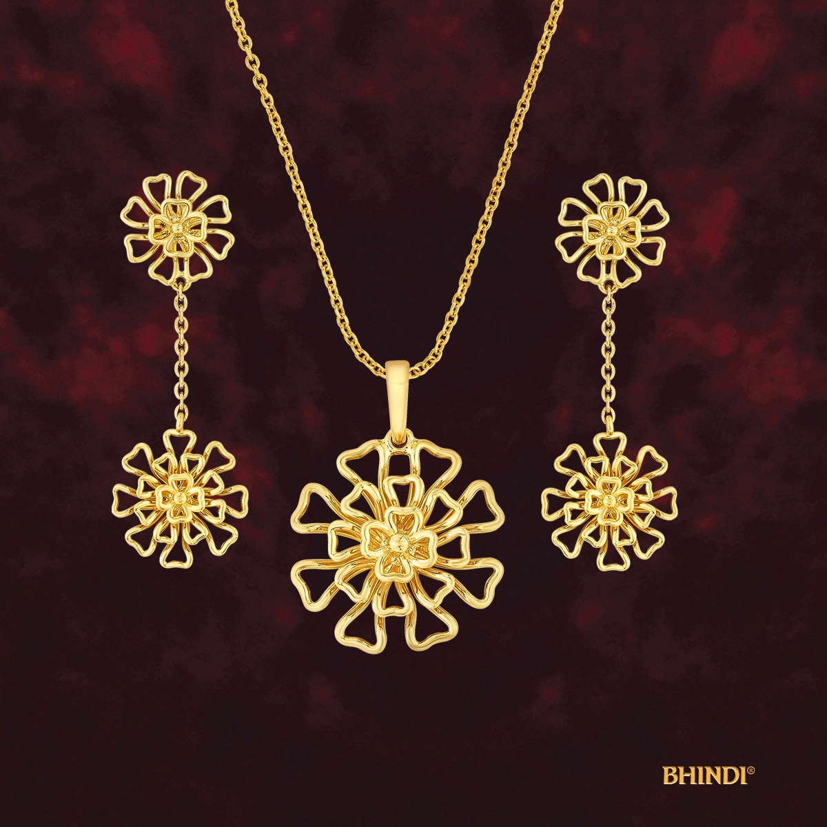 22K Gold Pendant Set