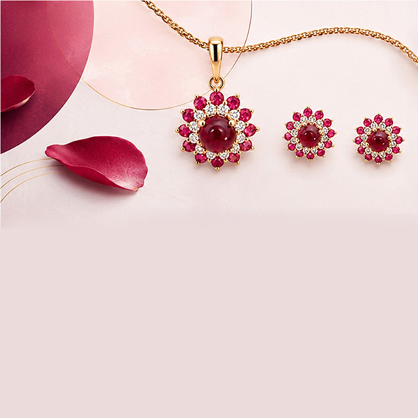 Ruby Pendant Set