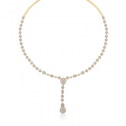 Elegant, Lady-Like Evening Wear Diamond Necklace & Earrings