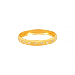 22K Two-Toned Gold Kada Bangle Bracelet
