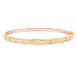 18K White Gold Diamond Bangle Bracelet