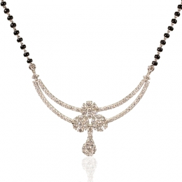 Floral White Gold and Diamond Mangalsutra