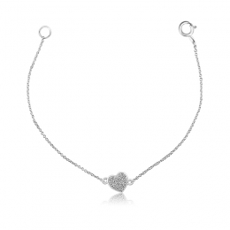 Gold Diamond Baby Bracelet - Heart Charm