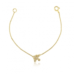 Gold Diamond Baby Bracelet - Turtle Charm