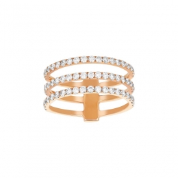 18K Rose Gold Diamond Ladies Ring