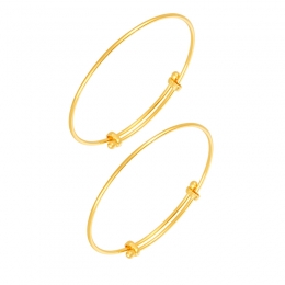 22K Yellow Gold Adjustable Baby Bangle Set of 2