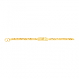 22K Yellow Gold Bar Baby Link Chain Bracelet