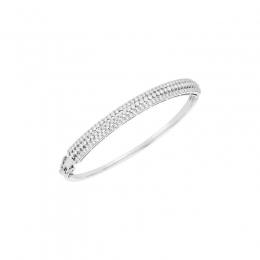 18K White Gold Diamond Bangle Bracelet