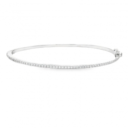 18K White Gold Diamond Bangle Bracelet