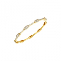 18K Yellow Gold Diamond Bangle Bracelet