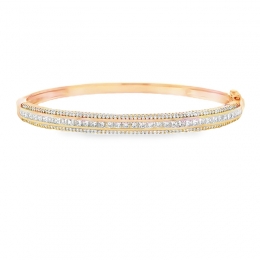 18K Rose Gold Diamond Bangle Bracelet