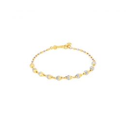 22K Two-Toned Gold Beaded Ball Chain Bracelet