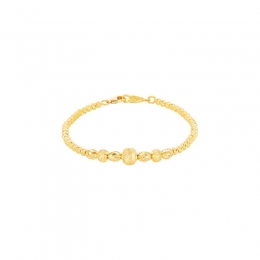 22K Yellow Gold Beaded Ball Bracelet -6.5 inches