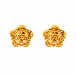 Elegance in Bloom: Gold Stud Earrings