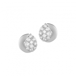 18K White Gold Diamond Teardrop Stud Earrings
