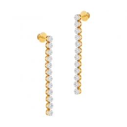 18K Yellow Gold Diamond Hanging Earrings