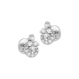 18K White Gold Diamond Stud Earrings