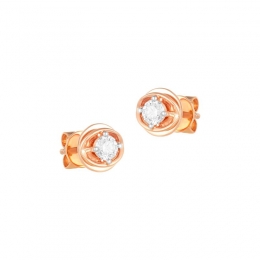 18K Rose Gold Diamond Simple Stud Earrings