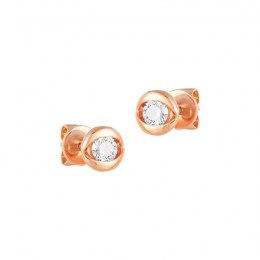 18K Rose Gold Diamond Simple Stud Earrings