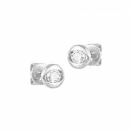18K White Gold Diamond Simple Stud Earrings
