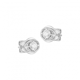 18K White Gold Diamond Simple Stud Earrings