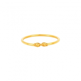 22k Yellow Gold Simple Spiral Ball Bangle