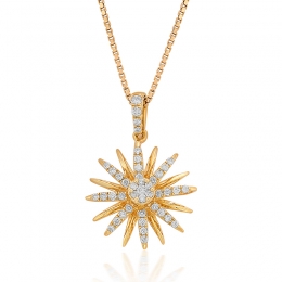 Sun-kissed, Lively Diamond Pendant & Studs