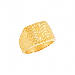 22k Yellow Gold Dotted Signet Ring