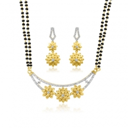 Floral Diamond Mangalsutra Set