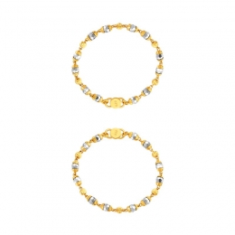 Beaded bracelet for babies in two-tone 22 Karat