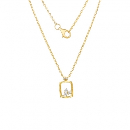 18K Yellow Gold Diamond Necklace with 5 Diamonds