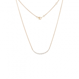 18K Rose Gold Diamond Necklace with 13 Diamonds