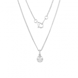 18K White Gold Diamond Necklace with 4 Diamonds