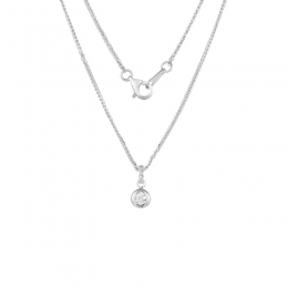 18K White Gold Diamond Necklace with 4 Diamonds