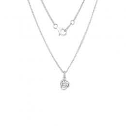 18K White Gold Diamond Necklace with 4 Diamonds