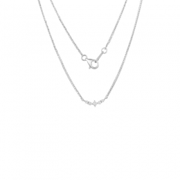 18K White Gold Diamond Necklace with 5 Diamonds