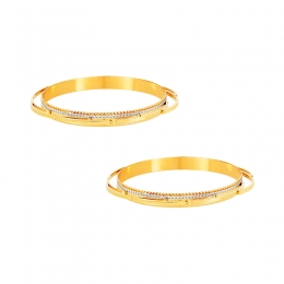 22k Two-Toned Gold Bangle Set Size: 2.5