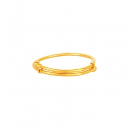 22k Yellow Gold Simple Overlapping Bangle