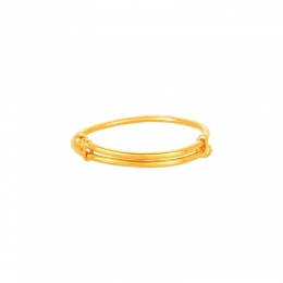 22k Yellow Gold Simple Overlapping Bangle