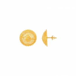 22k Yellow Gold Stud Patterned Earrings