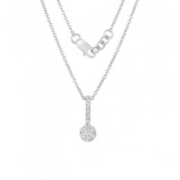 18K White Gold Diamond Pendant with 13 Diamonds