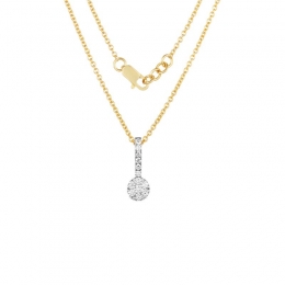 18K Yellow Gold Diamond Pendant with 13 Diamonds