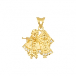 22k Two-Toned Radha Krishna Religious Pendant