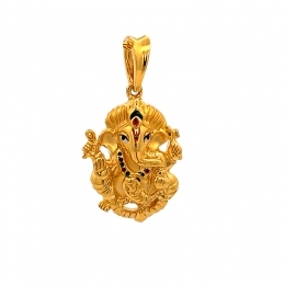 22K Lord Ganesh Gold Pendant