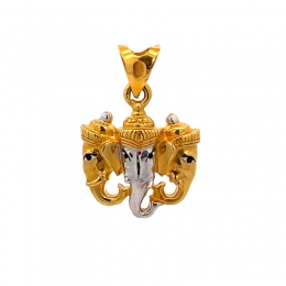 22K Lord Ganesh Gold Pendant