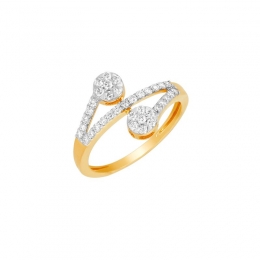 18K White and Yellow Gold and Diamond Ring